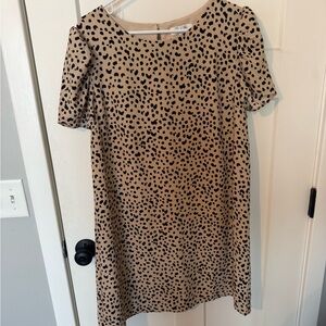 Tan and Black Leopard Dot Dress
